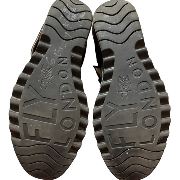 Fly London Black and Tan Leather Shoes - Picture 8 of 8